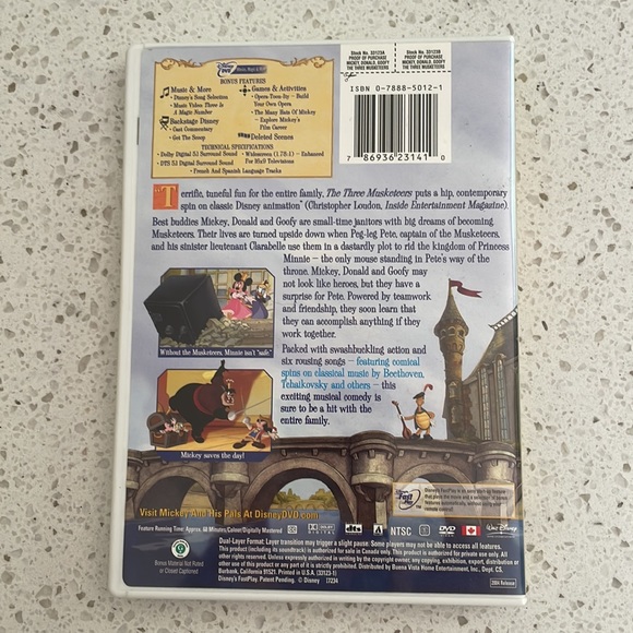 Disney’s Three Musketeers DVD - Picture 2 of 2